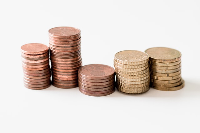 A photo of stacked coins